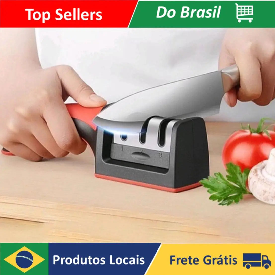 Afiador de facas, tesouras, garfos de cozinha gourmet, profissional.